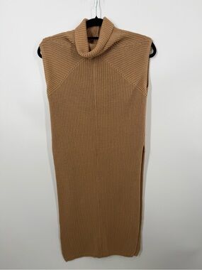 NWT Haven Well Within Camel Brown Tan Sleeveless Turtleneck Sweater